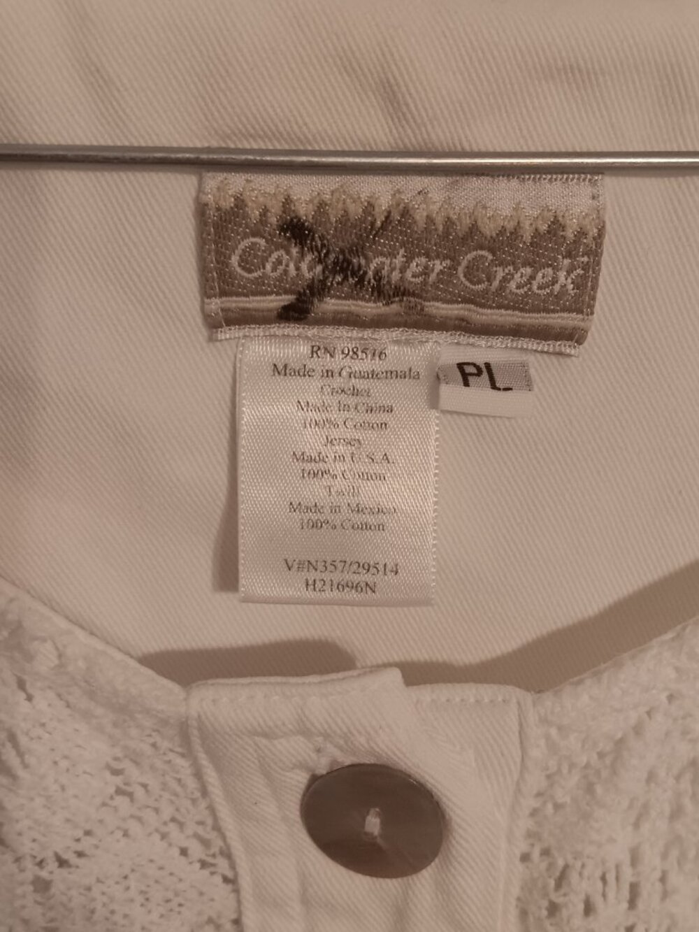 Vintage Coldwater Creek White 100% Cotton Midi Dress with Crochet Detail - Picture 4 of 6